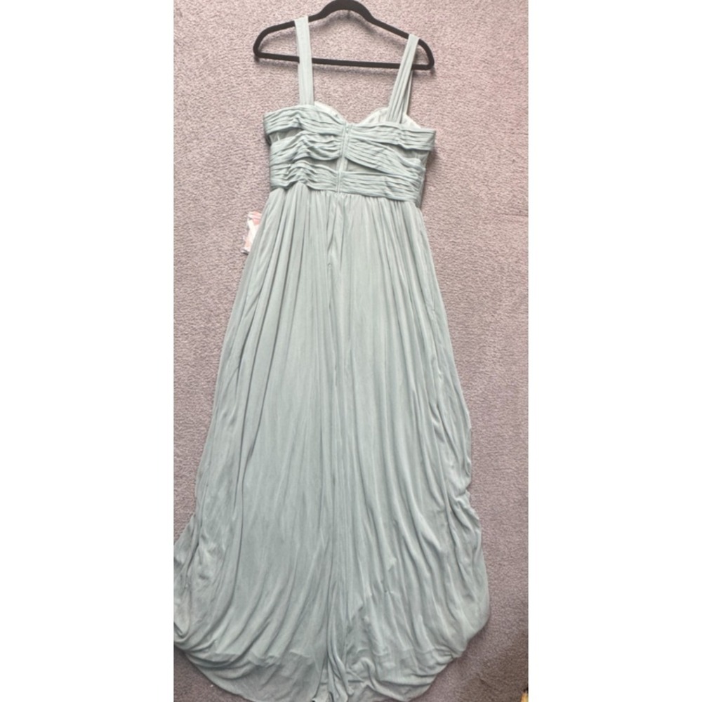 Birdy Grey Sage Green Pleated Bridesmaid Maxi Dress L NWT Romantic Fairy - Picture 2 of 16